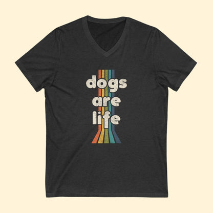 Dogs Are Life | Unisex V - Neck Tee - Detezi Designs - 16674270441546563266