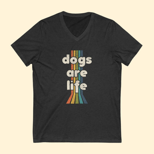 Dogs Are Life | Unisex V - Neck Tee - Detezi Designs - 16674270441546563266