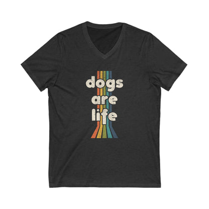 Dogs Are Life | Unisex V - Neck Tee - Detezi Designs - 19310551495945435214