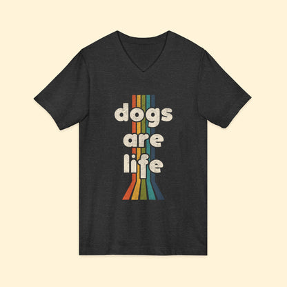 Dogs Are Life | Unisex V - Neck Tee - Detezi Designs - 19310551495945435214