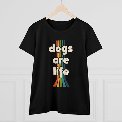 Dogs Are Life | Women's Midweight Cotton Tee - Detezi Designs - 72158121399011760108