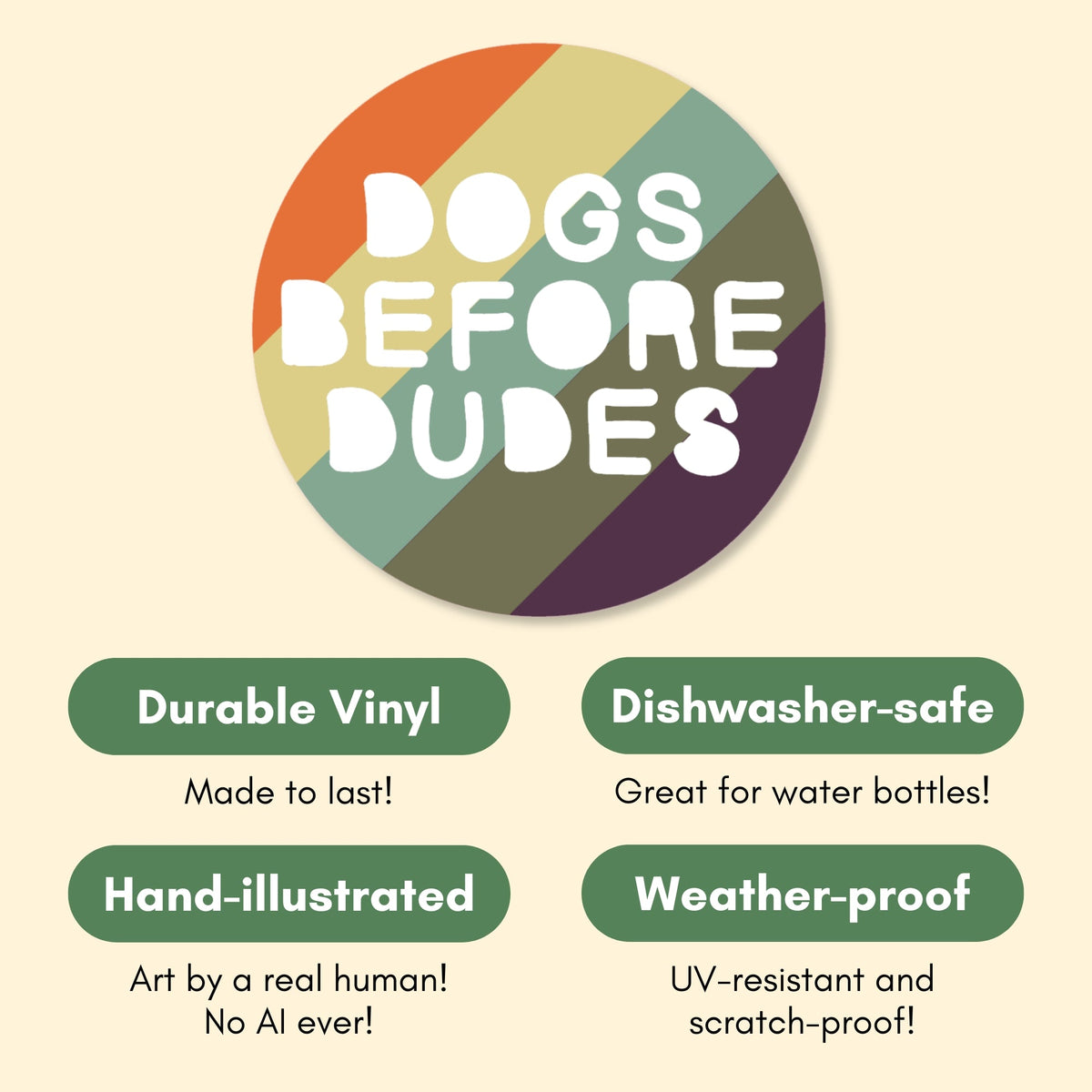 Dogs Before Dudes | Vinyl Sticker - Detezi Designs-