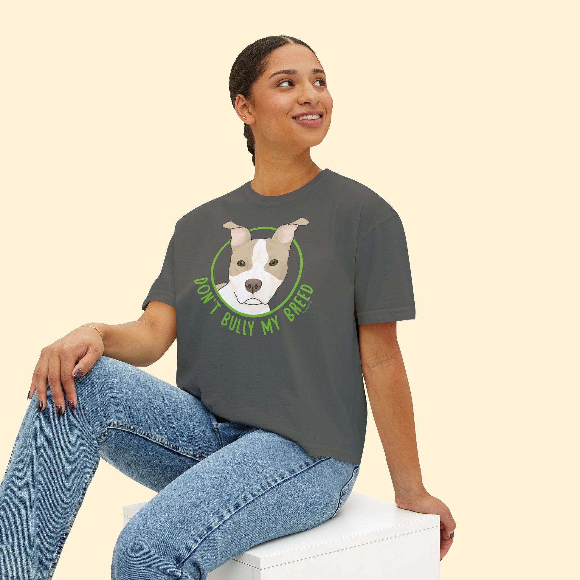 Don't Bully My Breed | Bunny Ears | Comfort Colors Boxy Tee - Detezi Designs - 24366827107487981652