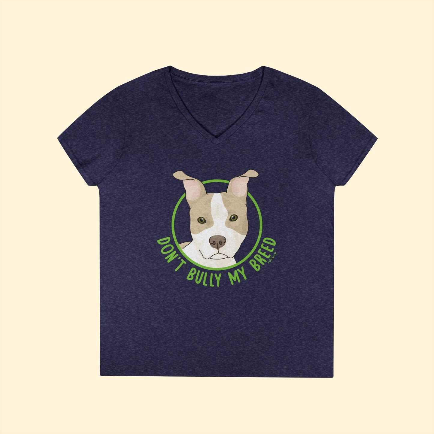 Don't Bully My Breed | Bunny Ears | Ladies' V - Neck T-Shirt - Detezi Designs - 15670906188025215441