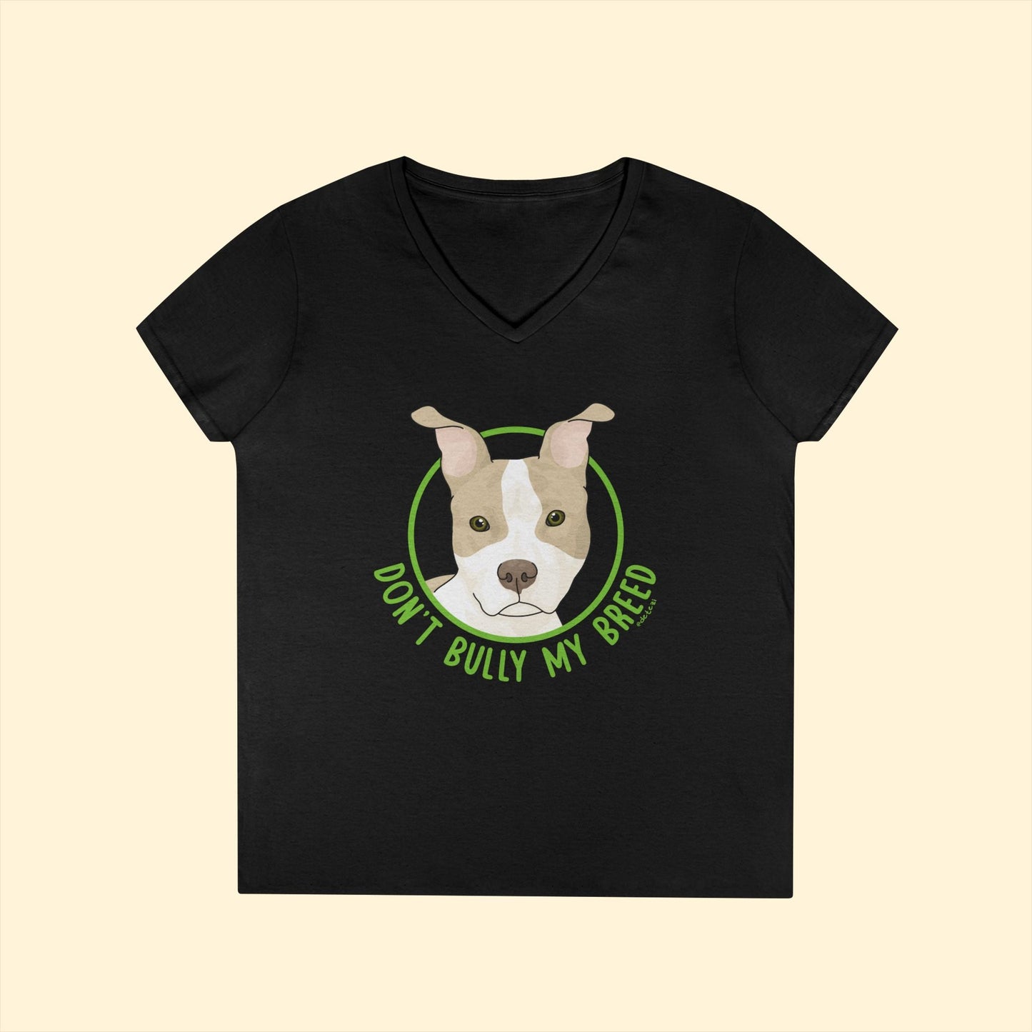 Don't Bully My Breed | Bunny Ears | Ladies' V - Neck T-Shirt - Detezi Designs - 25132168847494271508