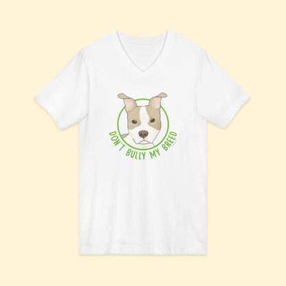 Don't Bully My Breed | Bunny Ears | Unisex V - Neck Tee - Detezi Designs - 27213244788270555706