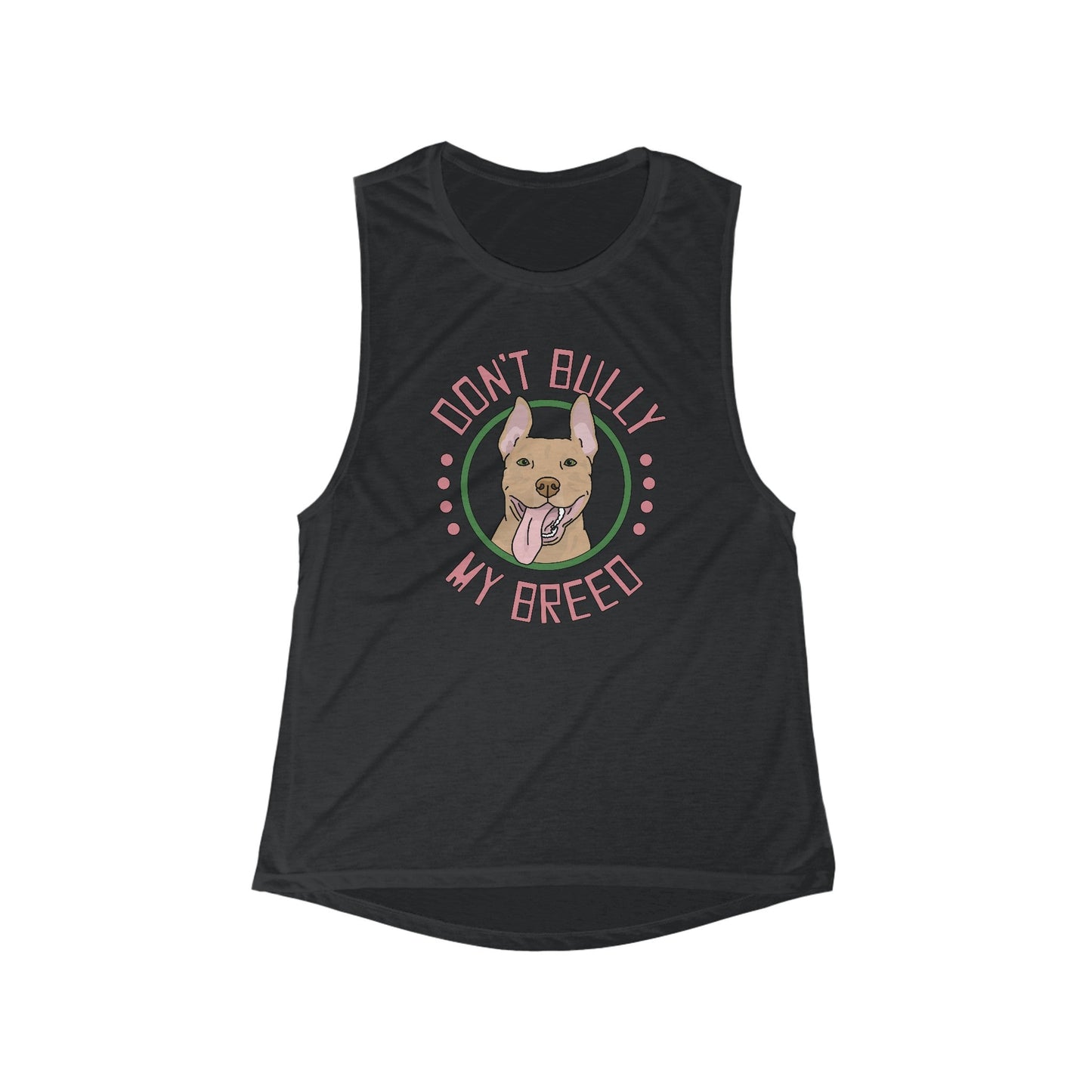 Don't Bully My Breed | Bunny Ears | Women's Flowy Scoop Muscle Tank - Detezi Designs-10884085370498054043