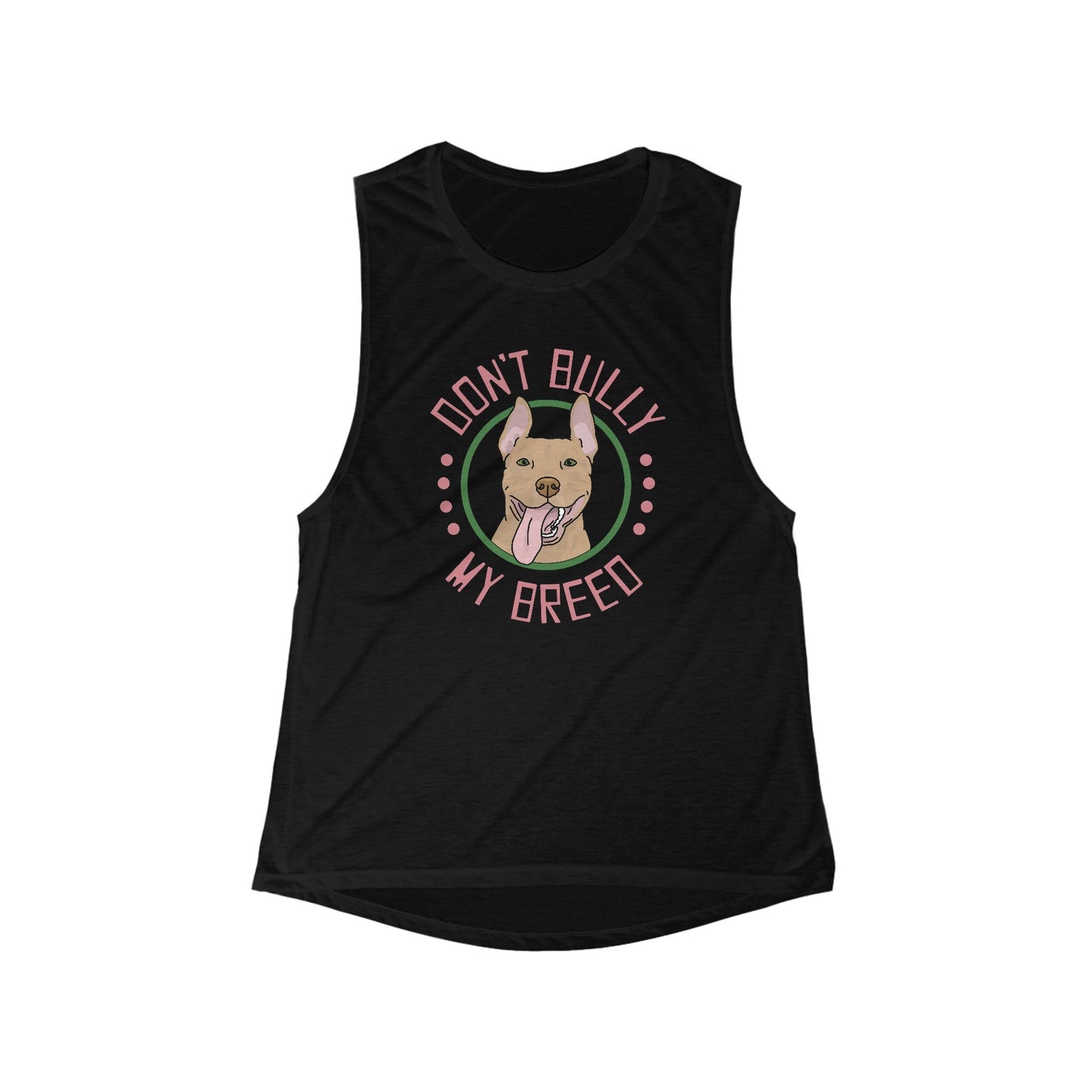 Don't Bully My Breed | Bunny Ears | Women's Flowy Scoop Muscle Tank - Detezi Designs-25659077312993947043