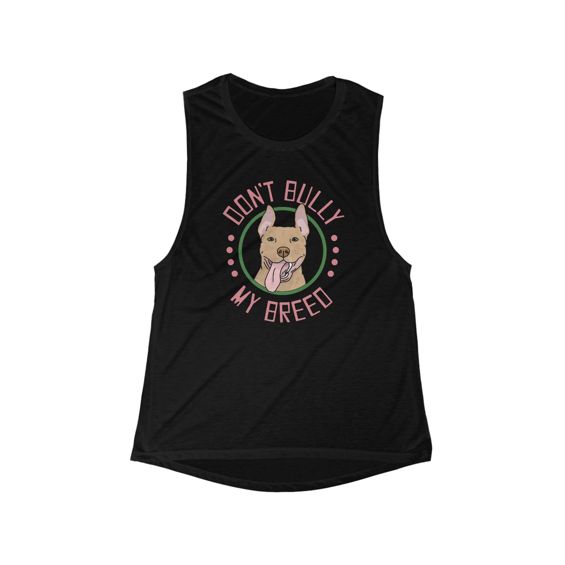 Don't Bully My Breed | Bunny Ears | Women's Flowy Scoop Muscle Tank - Detezi Designs-25659077312993947043