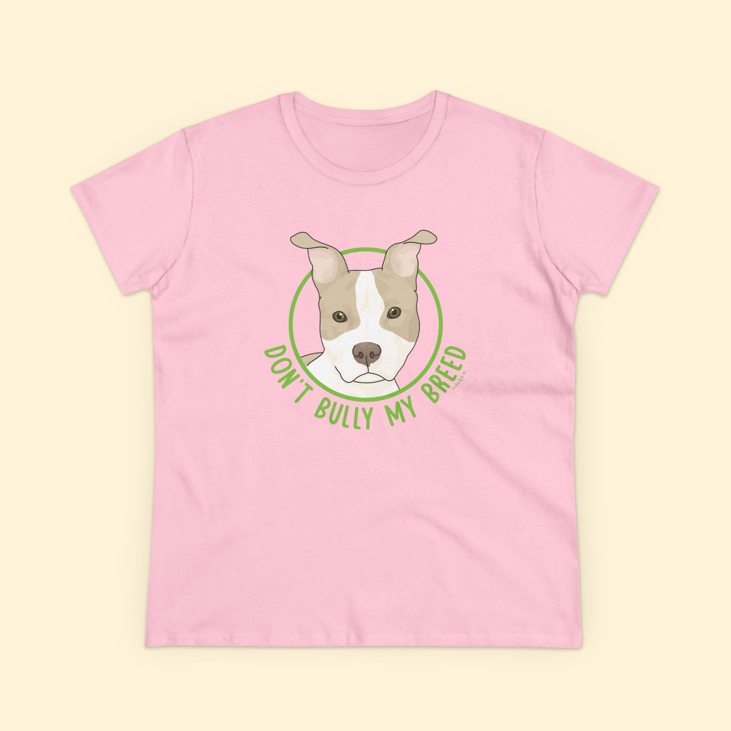 Don't Bully My Breed | Bunny Ears | Women's Midweight Cotton Tee - Detezi Designs - 19318203290308483661