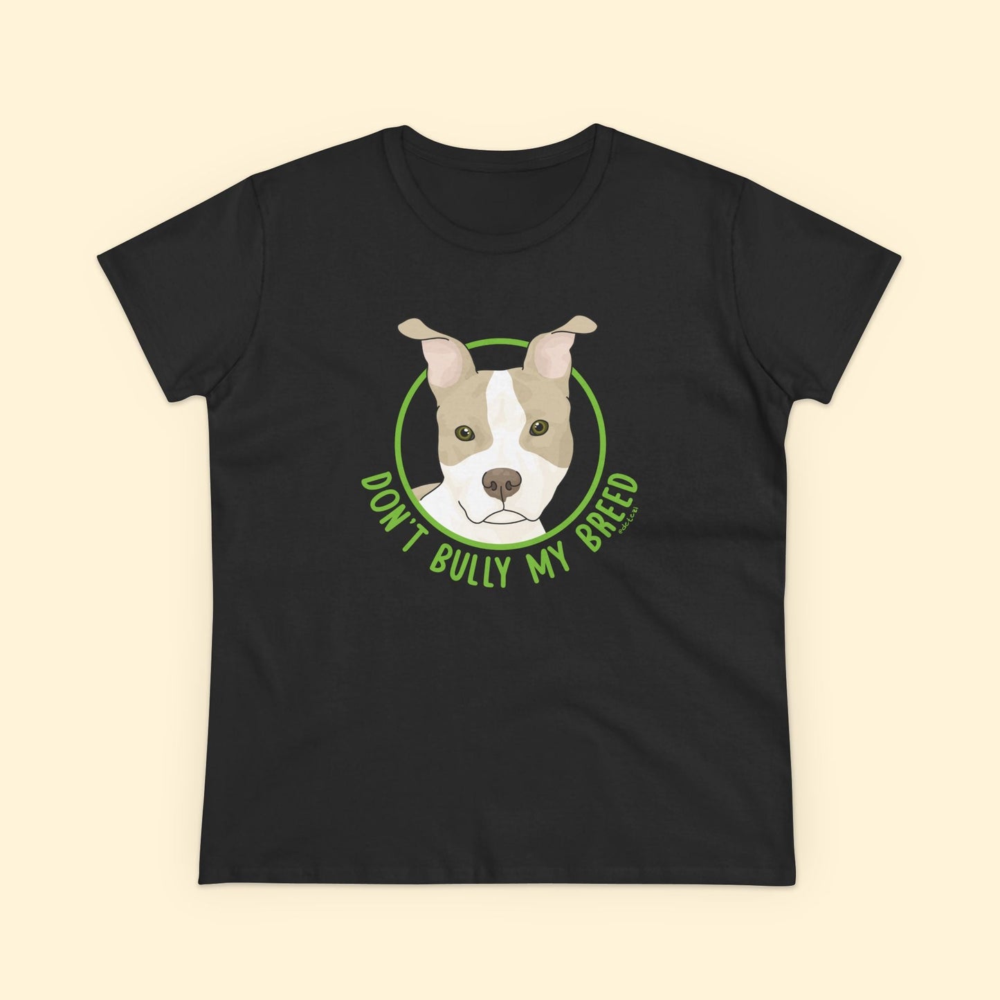 Don't Bully My Breed | Bunny Ears | Women's Midweight Cotton Tee - Detezi Designs - 25715576161787632077