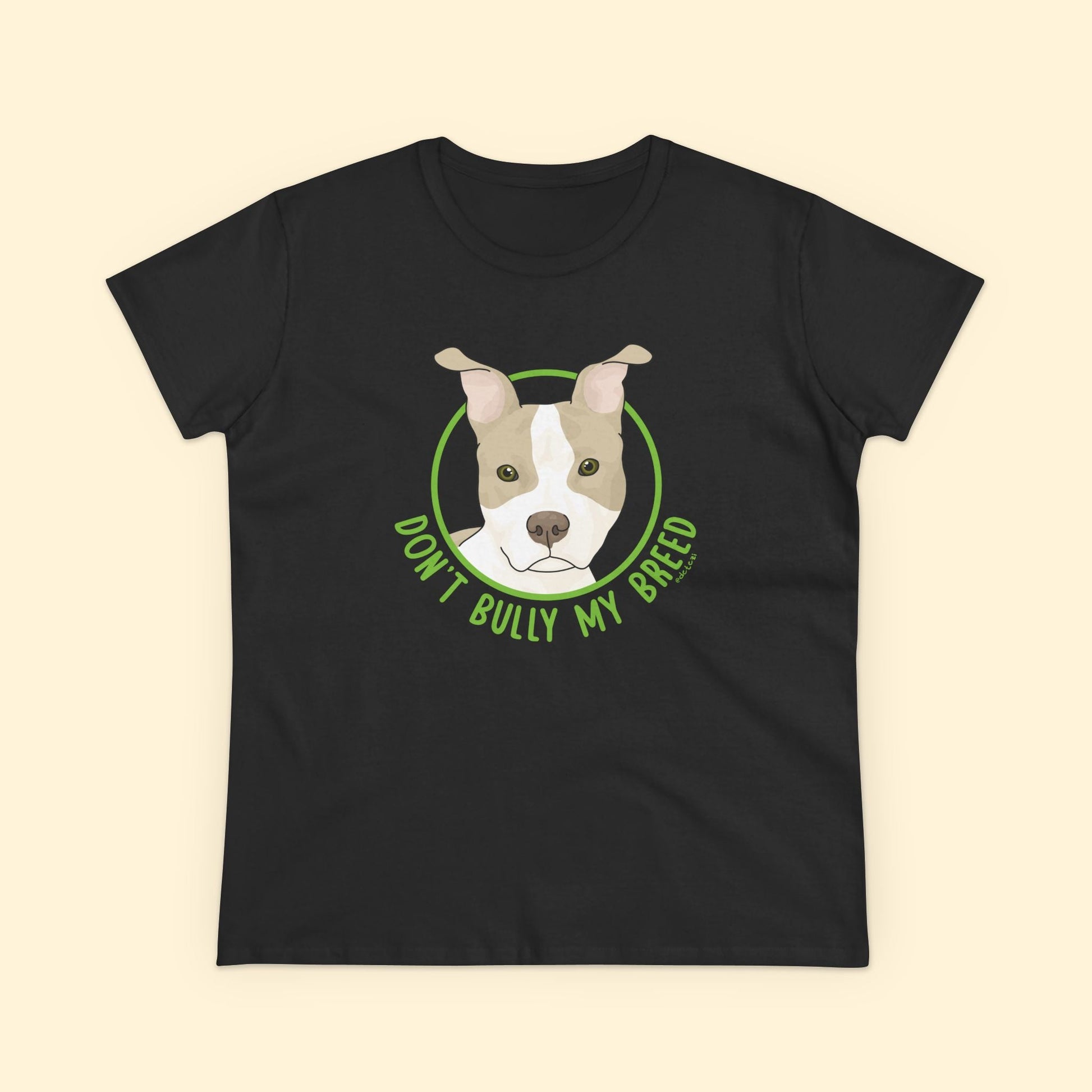 Don't Bully My Breed | Bunny Ears | Women's Midweight Cotton Tee - Detezi Designs - 25715576161787632077