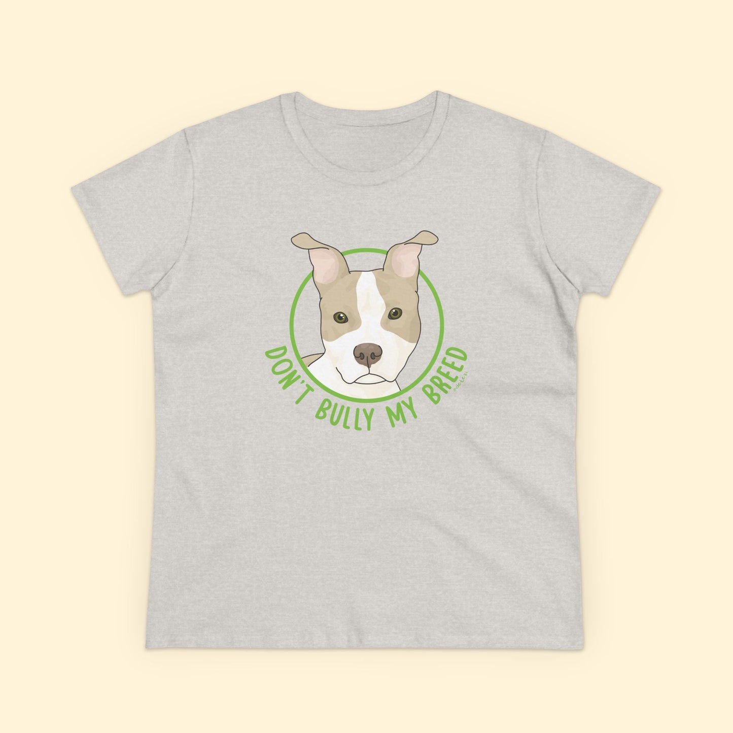 Don't Bully My Breed | Bunny Ears | Women's Midweight Cotton Tee - Detezi Designs - 29118210763077125726
