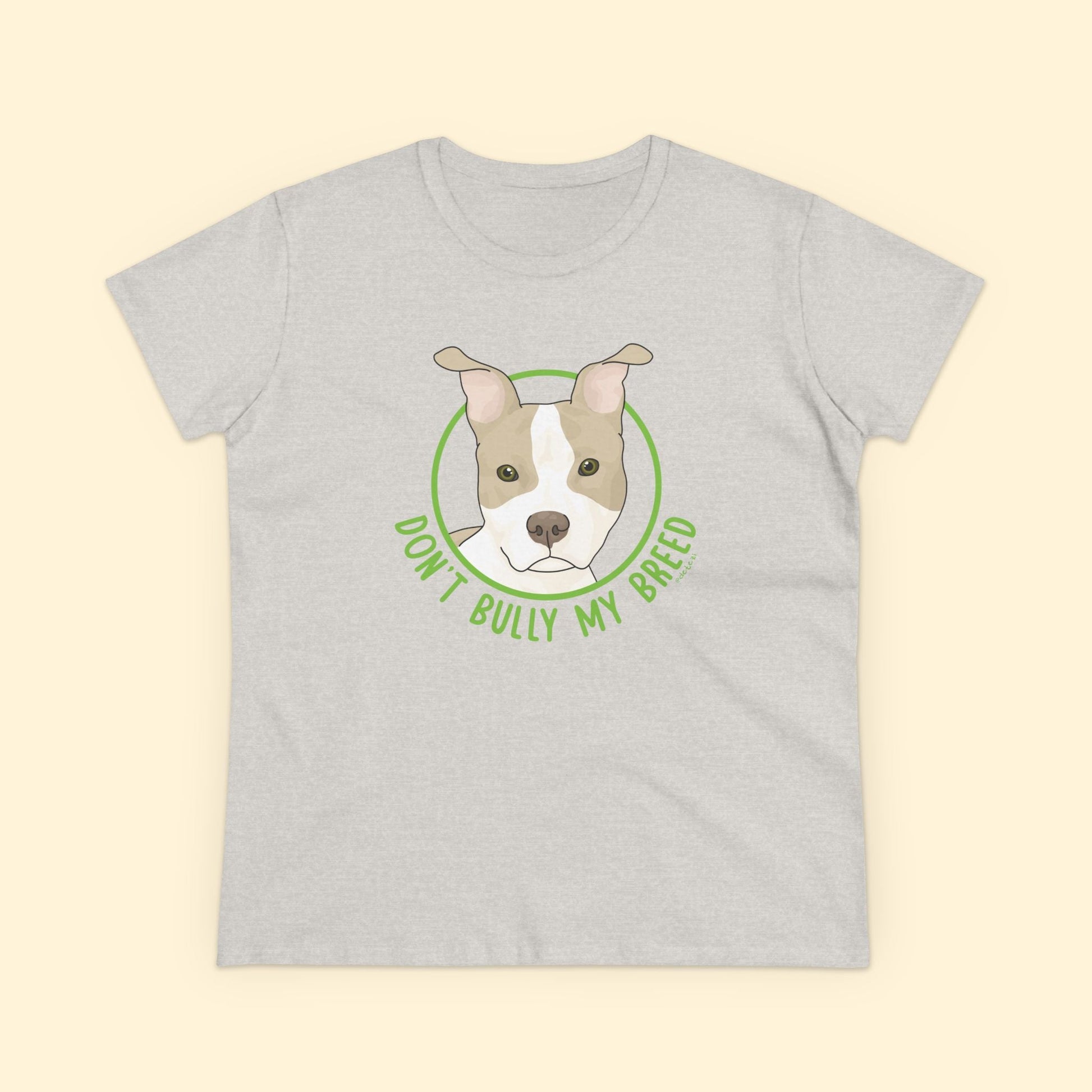 Don't Bully My Breed | Bunny Ears | Women's Midweight Cotton Tee - Detezi Designs - 29118210763077125726