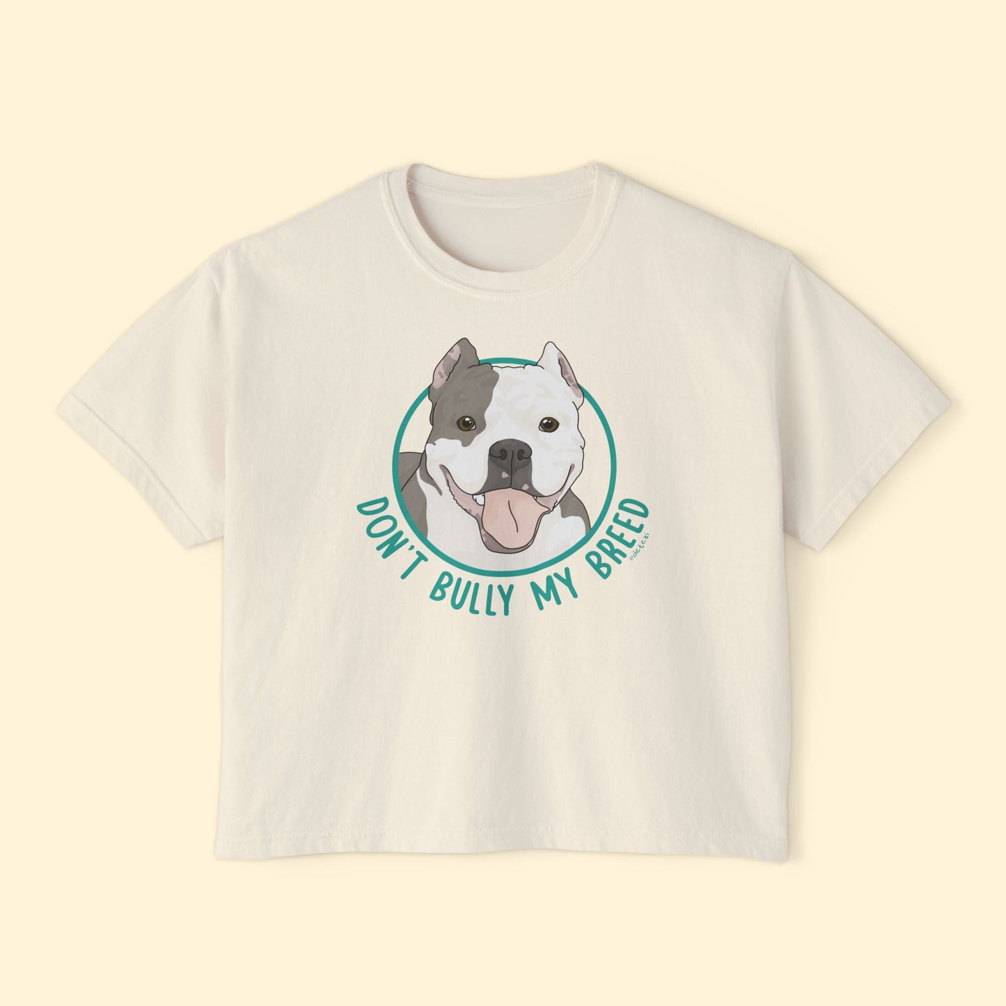 Don't Bully My Breed | Cropped Ears | Comfort Colors Boxy Tee - Detezi Designs - 13770405387160737399