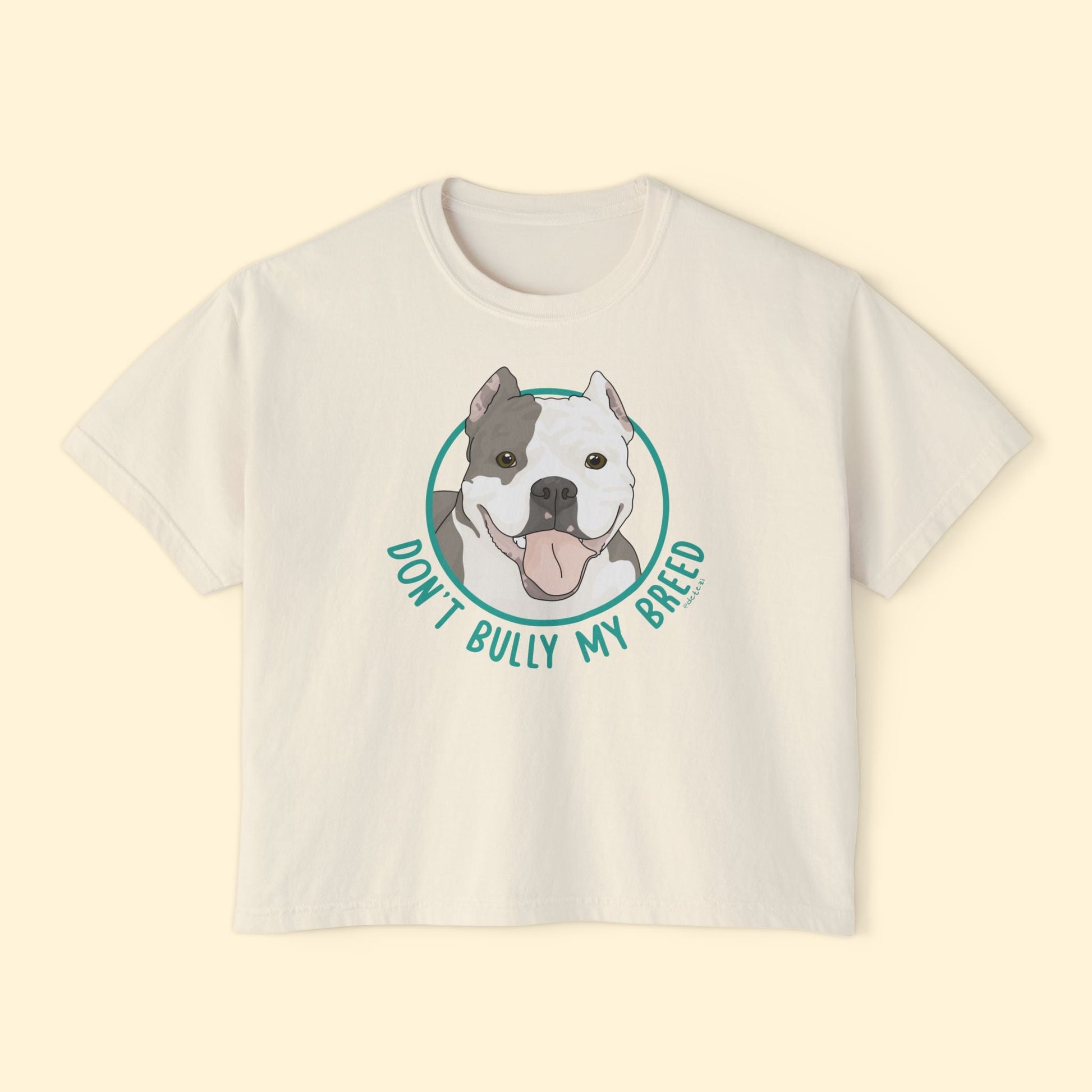 Don't Bully My Breed | Cropped Ears | Comfort Colors Boxy Tee - Detezi Designs - 13770405387160737399