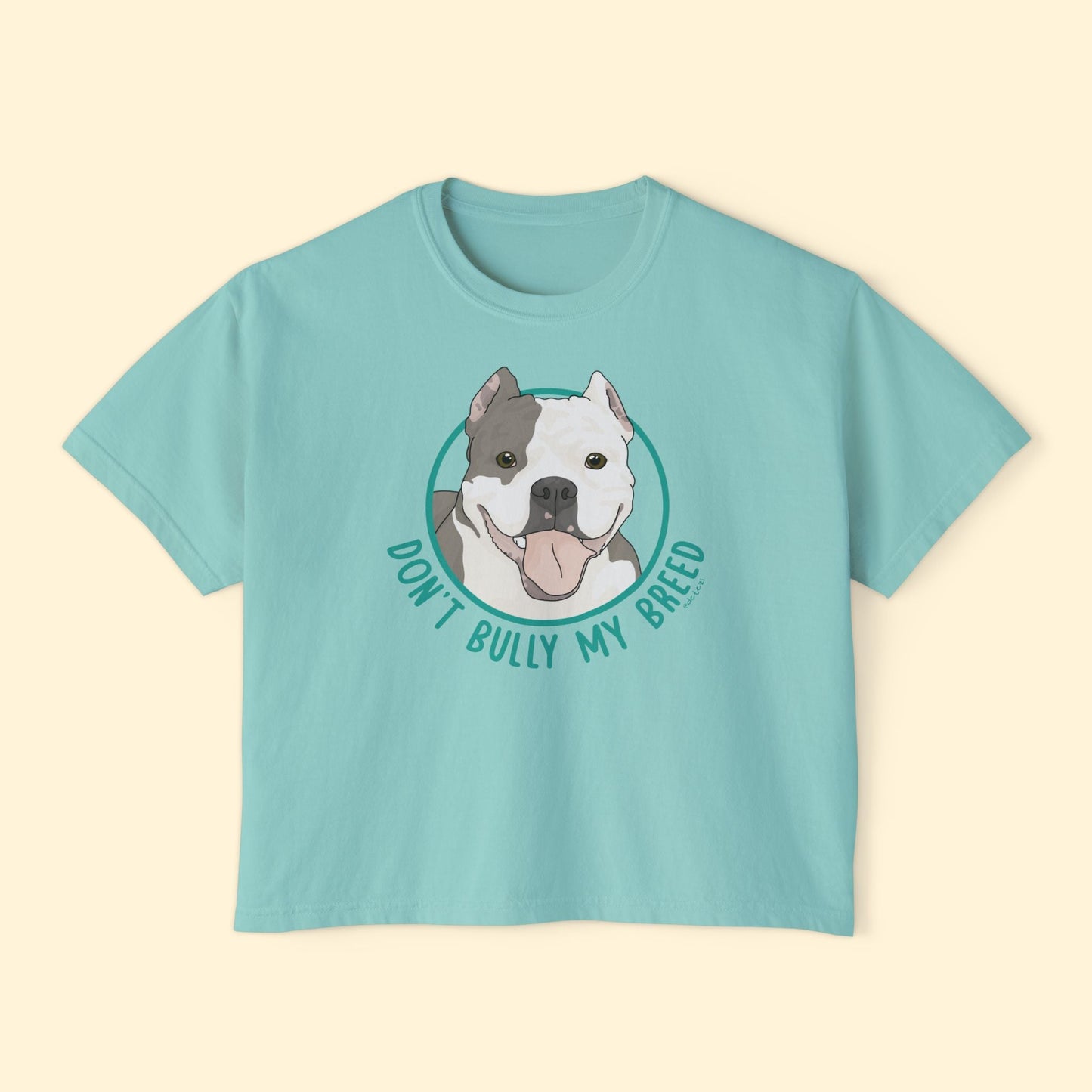 Don't Bully My Breed | Cropped Ears | Comfort Colors Boxy Tee - Detezi Designs - 28302702881555748279
