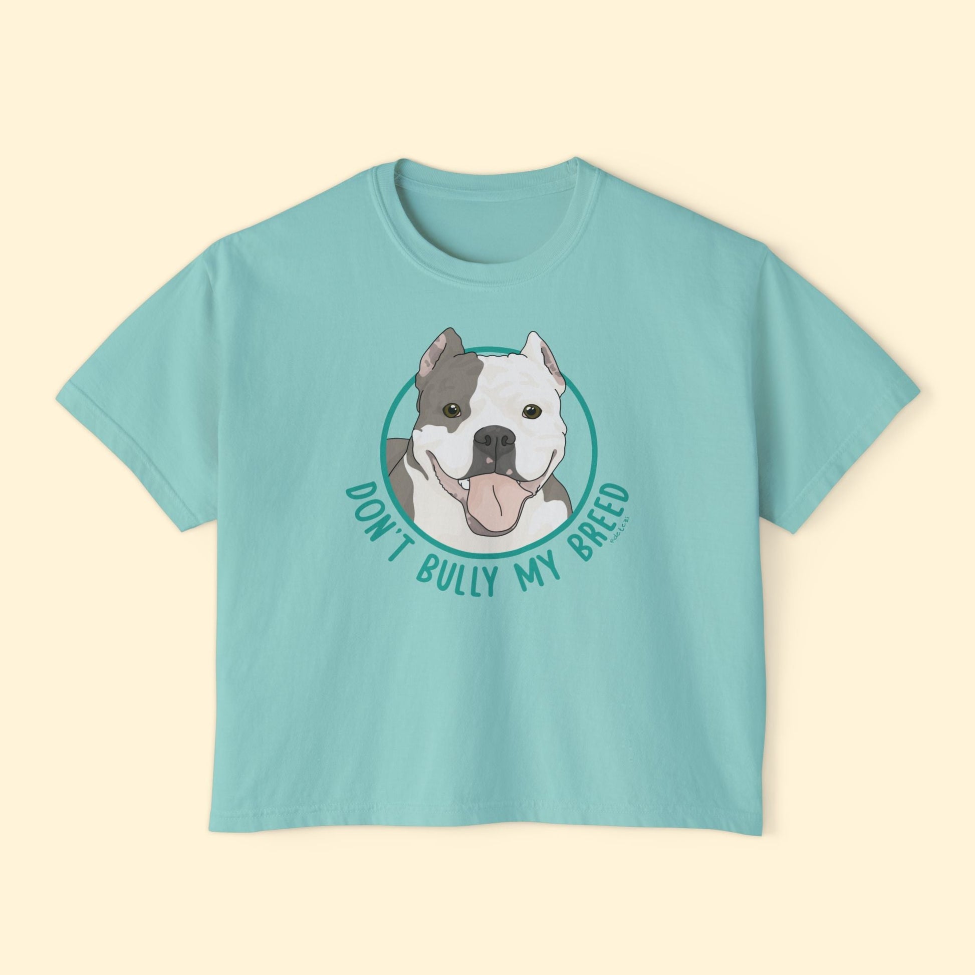 Don't Bully My Breed | Cropped Ears | Comfort Colors Boxy Tee - Detezi Designs - 28302702881555748279