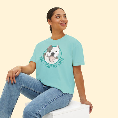 Don't Bully My Breed | Cropped Ears | Comfort Colors Boxy Tee - Detezi Designs - 28302702881555748279