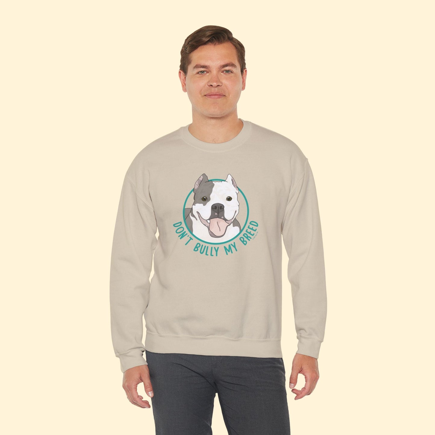 Don't Bully My Breed | Cropped Ears | Crewneck Sweatshirt - Detezi Designs - 31234670425005064379