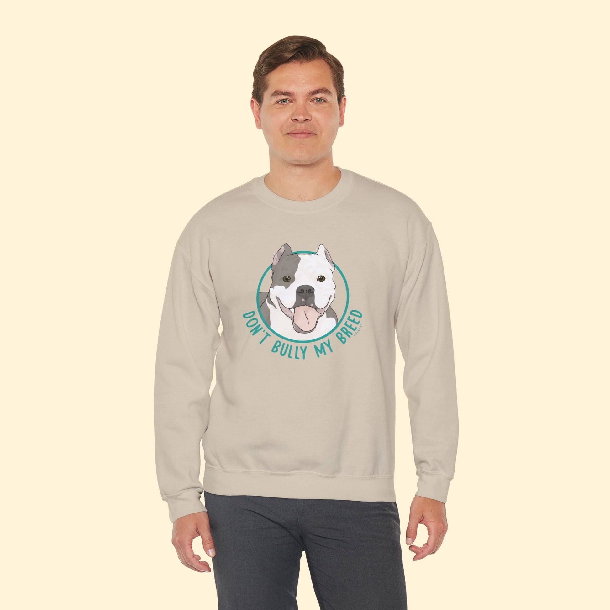 Don't Bully My Breed | Cropped Ears | Crewneck Sweatshirt - Detezi Designs - 31234670425005064379
