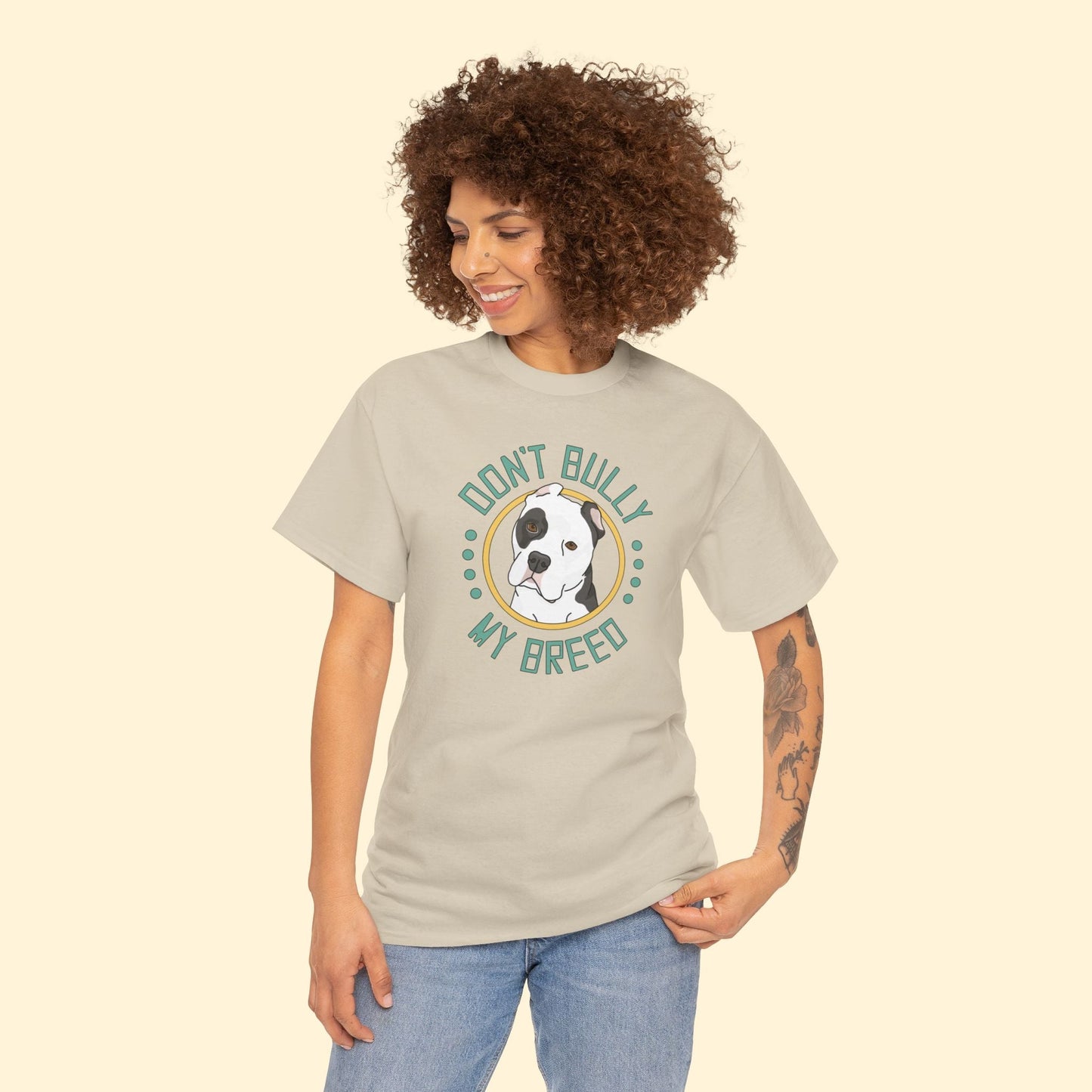 Don't Bully My Breed | Cropped Ears | Unisex T-shirt - Detezi Designs - 25409506266044066387