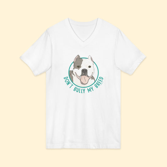 Don't Bully My Breed | Cropped Ears | Unisex V - Neck Tee - Detezi Designs - 30232014018656410655