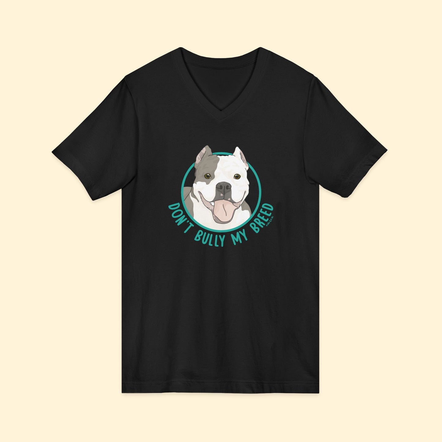 Don't Bully My Breed | Cropped Ears | Unisex V - Neck Tee - Detezi Designs - 31649988578767258964