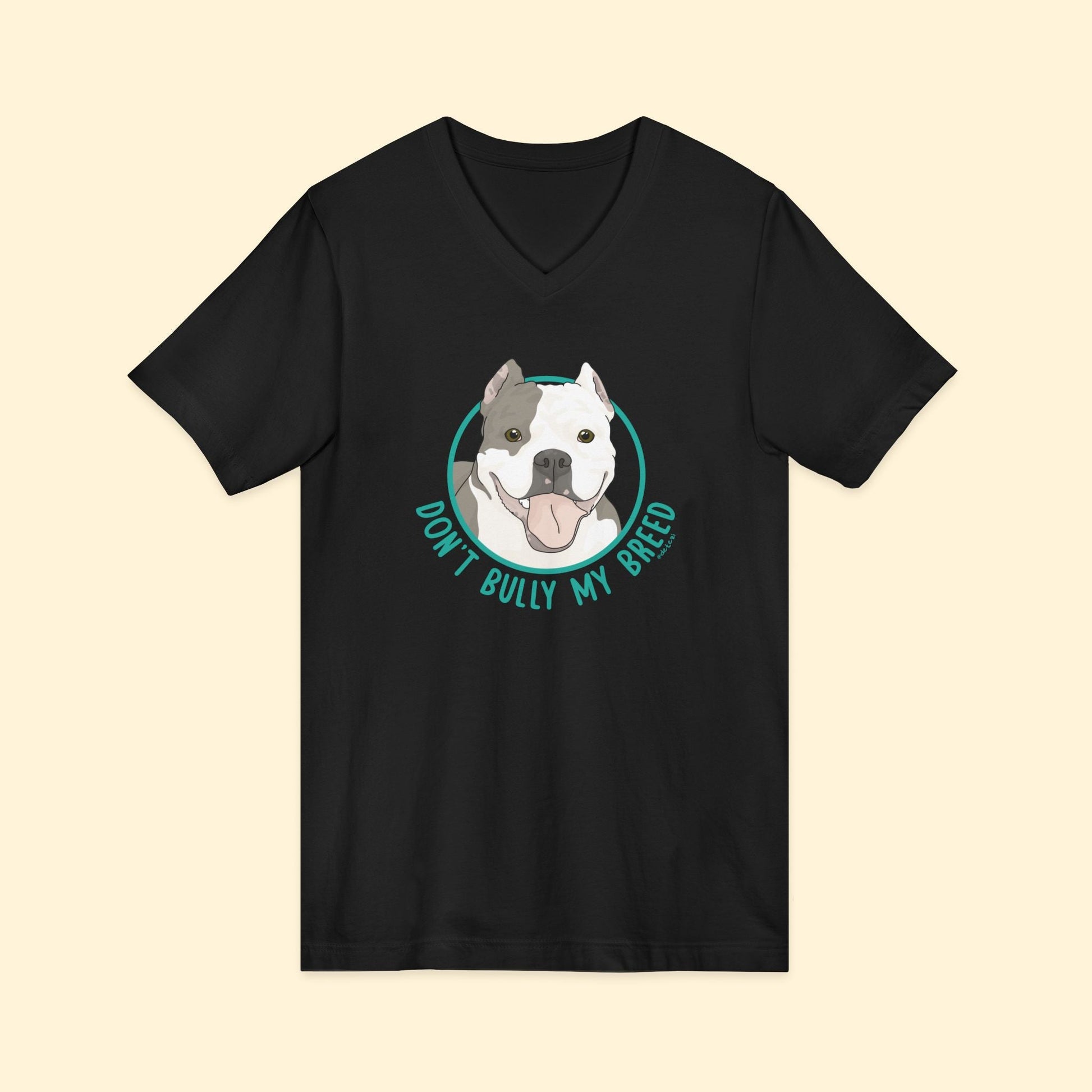 Don't Bully My Breed | Cropped Ears | Unisex V - Neck Tee - Detezi Designs - 31649988578767258964