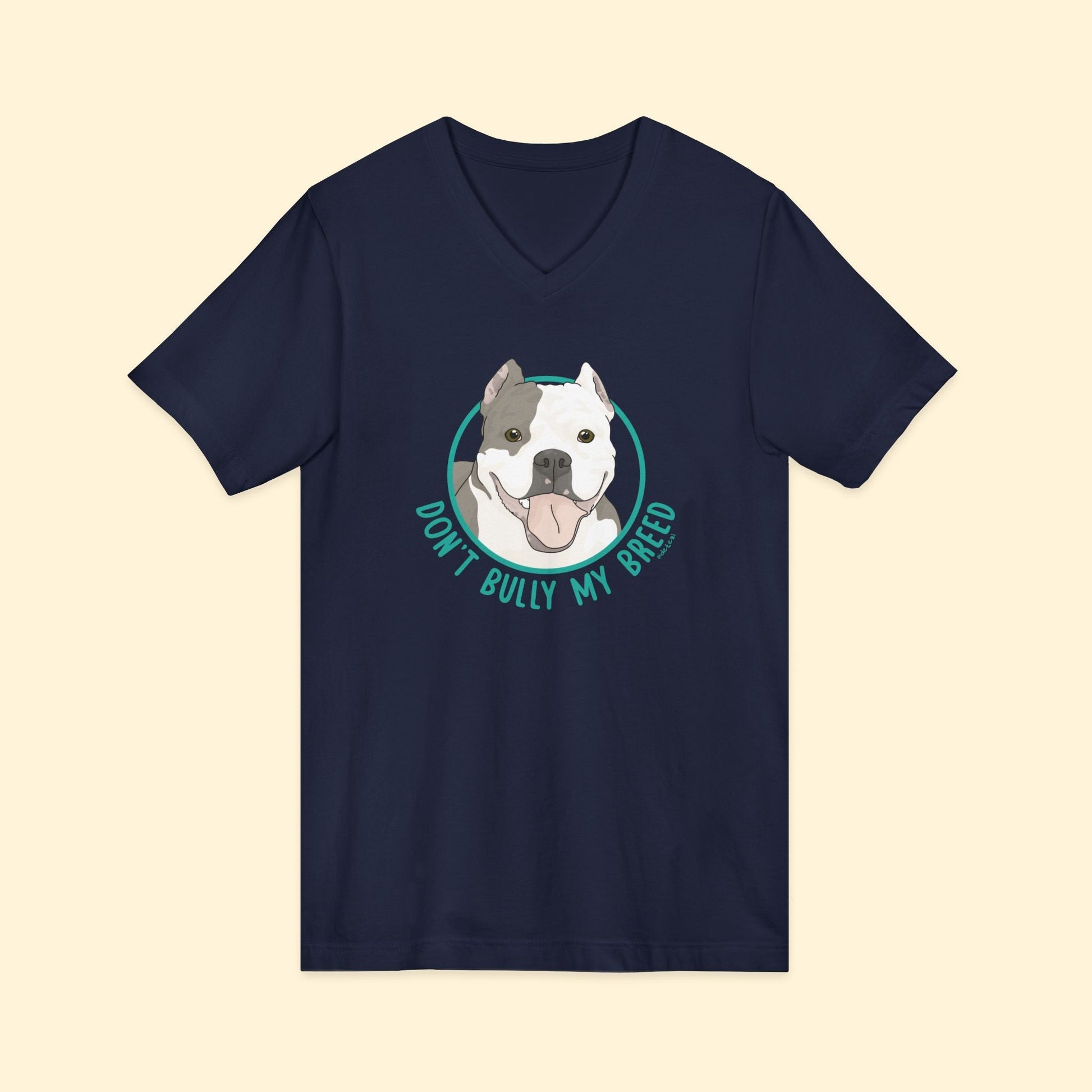 Don't Bully My Breed | Cropped Ears | Unisex V - Neck Tee - Detezi Designs - 84115977704154421365