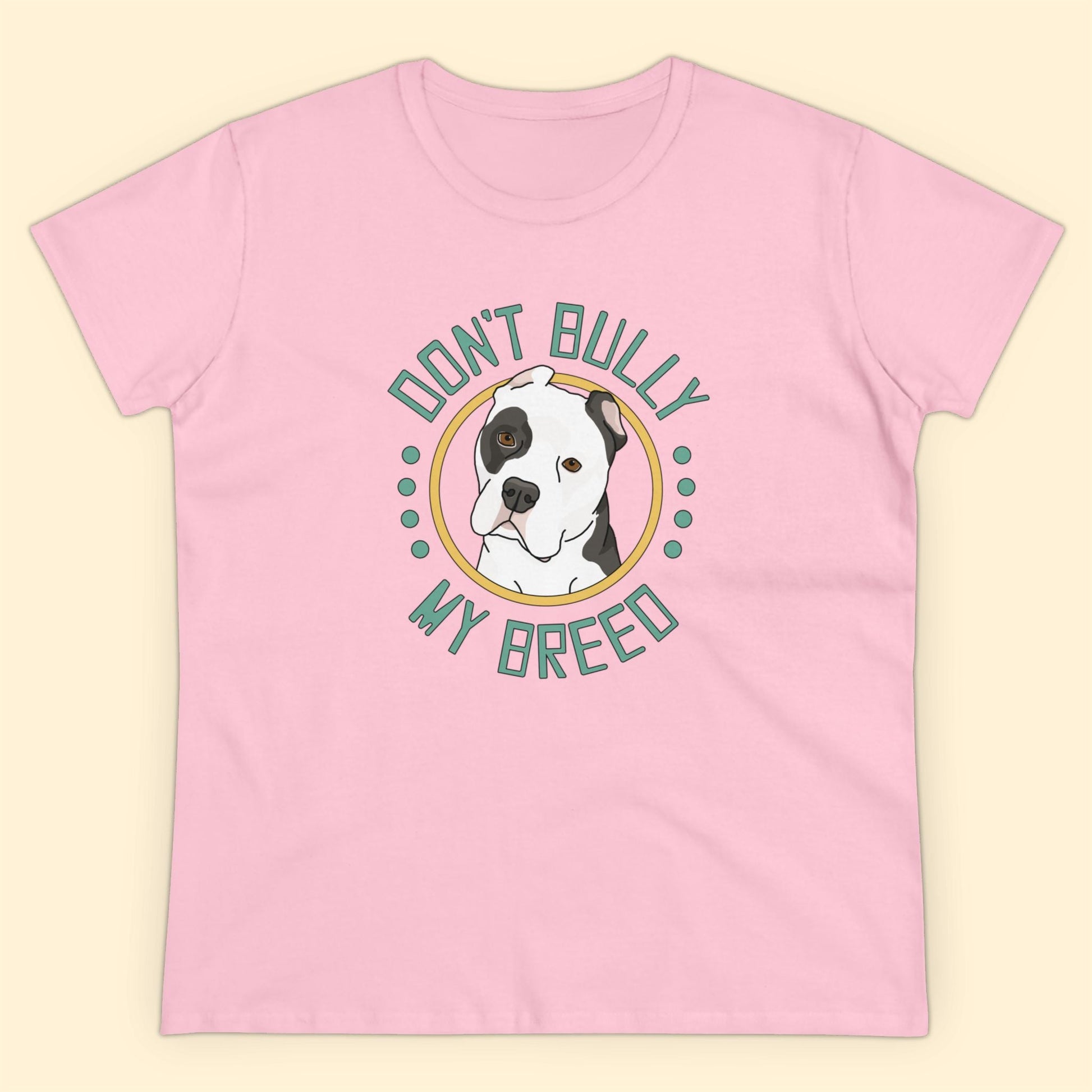 Don't Bully My Breed | Cropped Ears | Women's Midweight Cotton Tee - Detezi Designs - 16827538469123877227