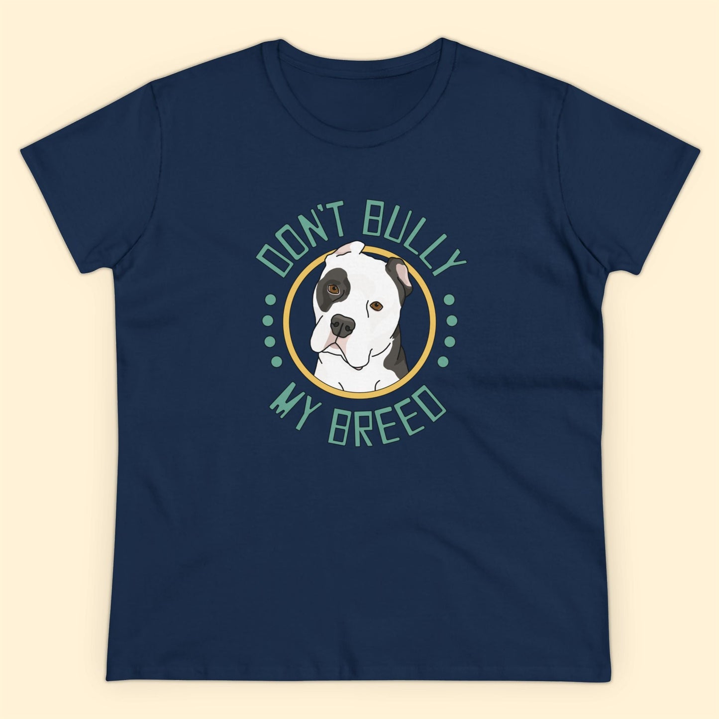 Don't Bully My Breed | Cropped Ears | Women's Midweight Cotton Tee - Detezi Designs - 21378915709340632350