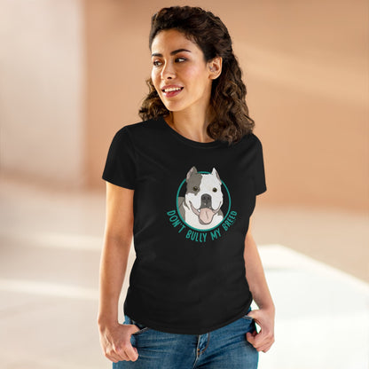 Don't Bully My Breed | Cropped Ears | Women's Midweight Cotton Tee - Detezi Designs - 23927009380219890804
