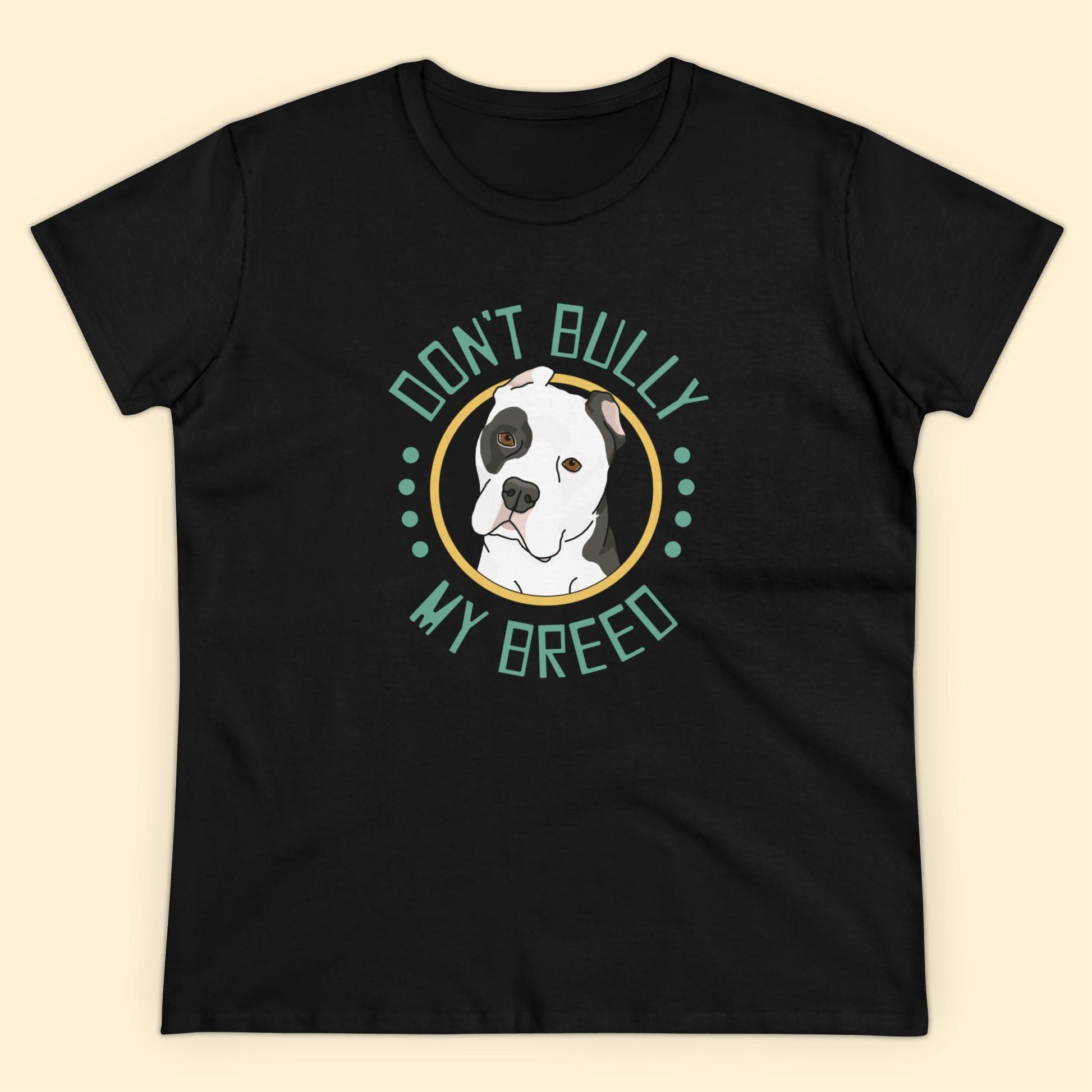 Don't Bully My Breed | Cropped Ears | Women's Midweight Cotton Tee - Detezi Designs - 26370859397871514373