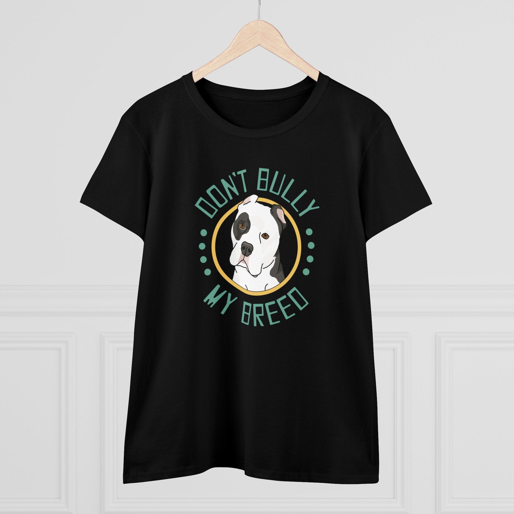 Don't Bully My Breed | Cropped Ears | Women's Midweight Cotton Tee - Detezi Designs - 26370859397871514373