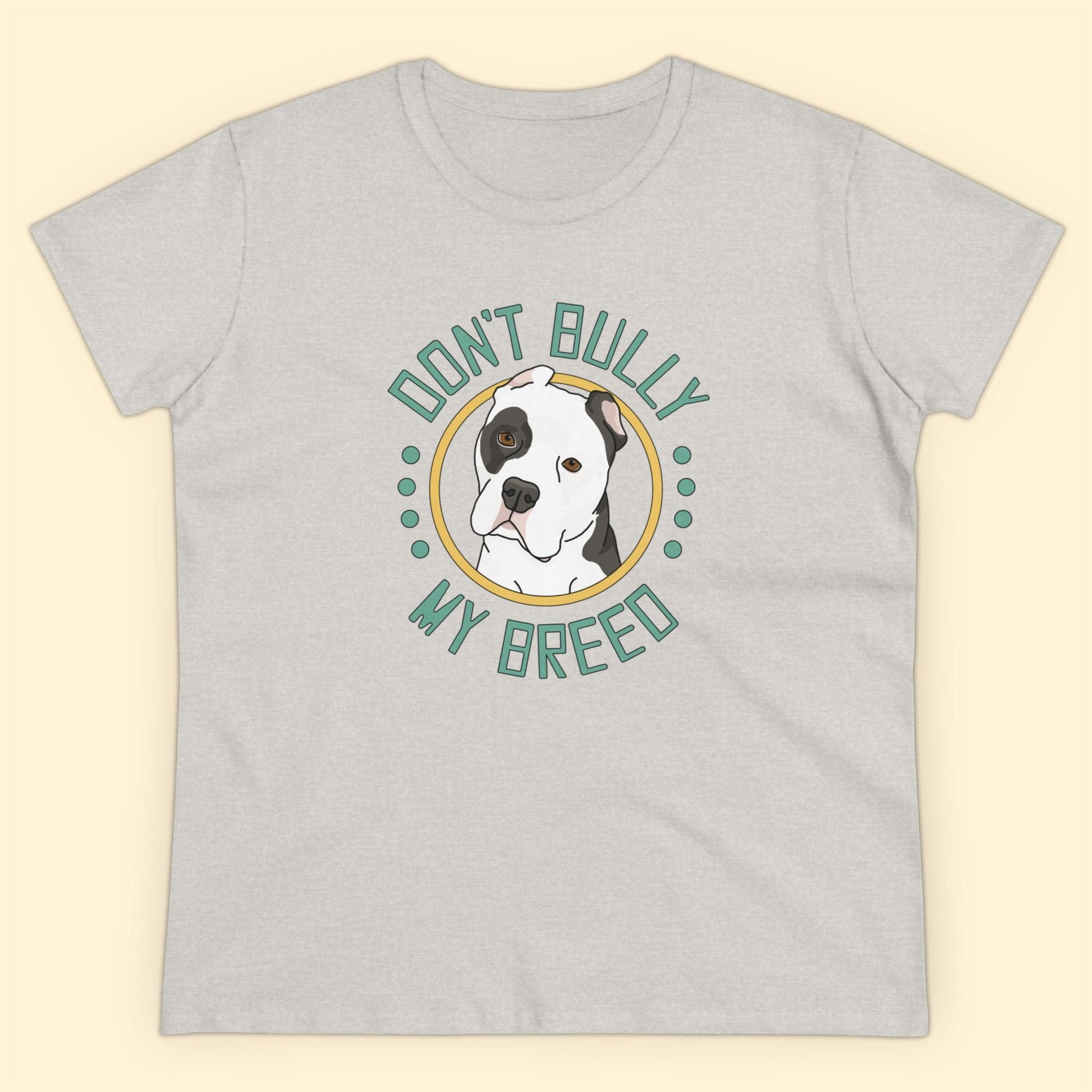 Don't Bully My Breed | Cropped Ears | Women's Midweight Cotton Tee - Detezi Designs - 26701722603013861859