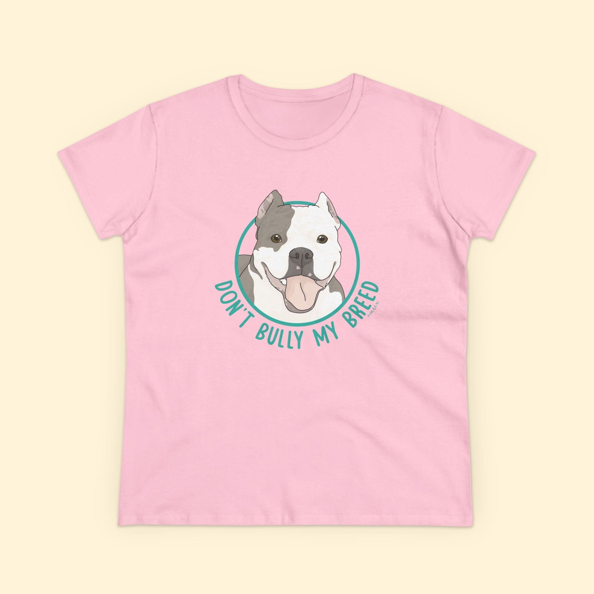 Don't Bully My Breed | Cropped Ears | Women's Midweight Cotton Tee - Detezi Designs - 33470585873419344989