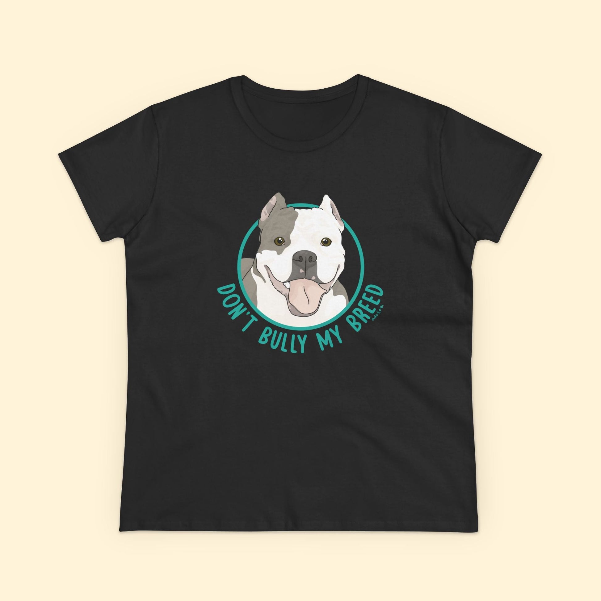 Don't Bully My Breed | Cropped Ears | Women's Midweight Cotton Tee - Detezi Designs - 79785835763342965096