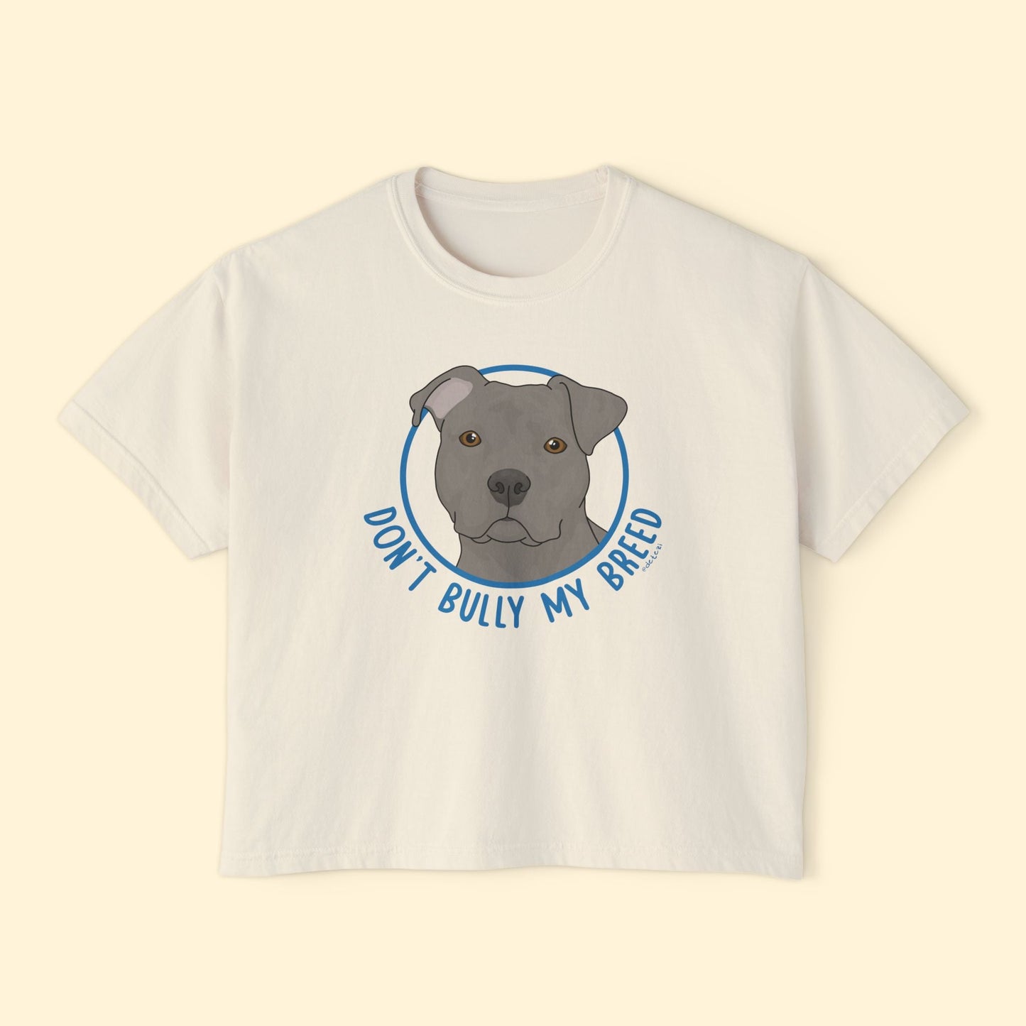 Don't Bully My Breed | Floppy Ears | Comfort Colors Boxy Tee - Detezi Designs - 31549055446948451239