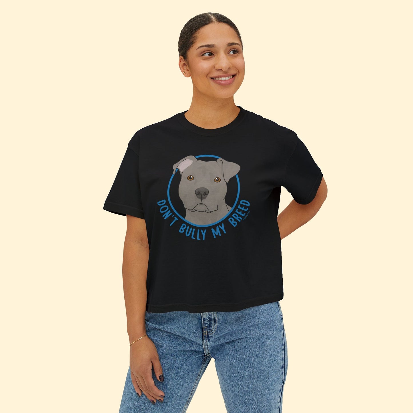 Don't Bully My Breed | Floppy Ears | Comfort Colors Boxy Tee - Detezi Designs - 31549055446948451239
