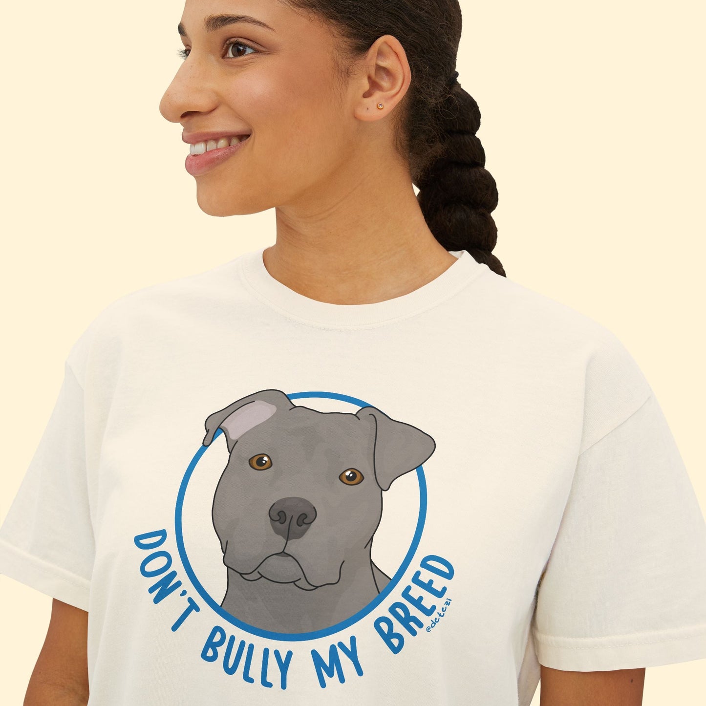 Don't Bully My Breed | Floppy Ears | Comfort Colors Boxy Tee - Detezi Designs - 31549055446948451239