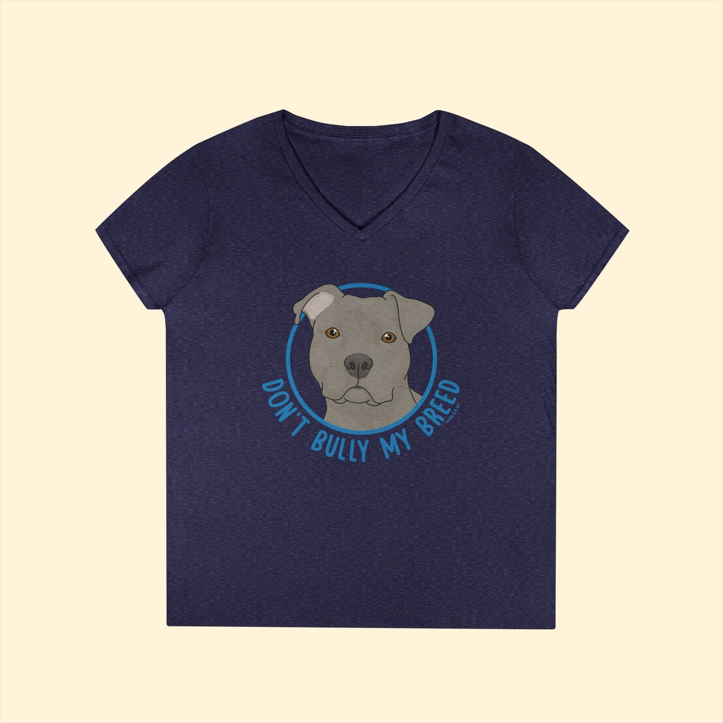 Don't Bully My Breed | Floppy Ears | Ladies' V - Neck T-Shirt - Detezi Designs - 21358980028775770030