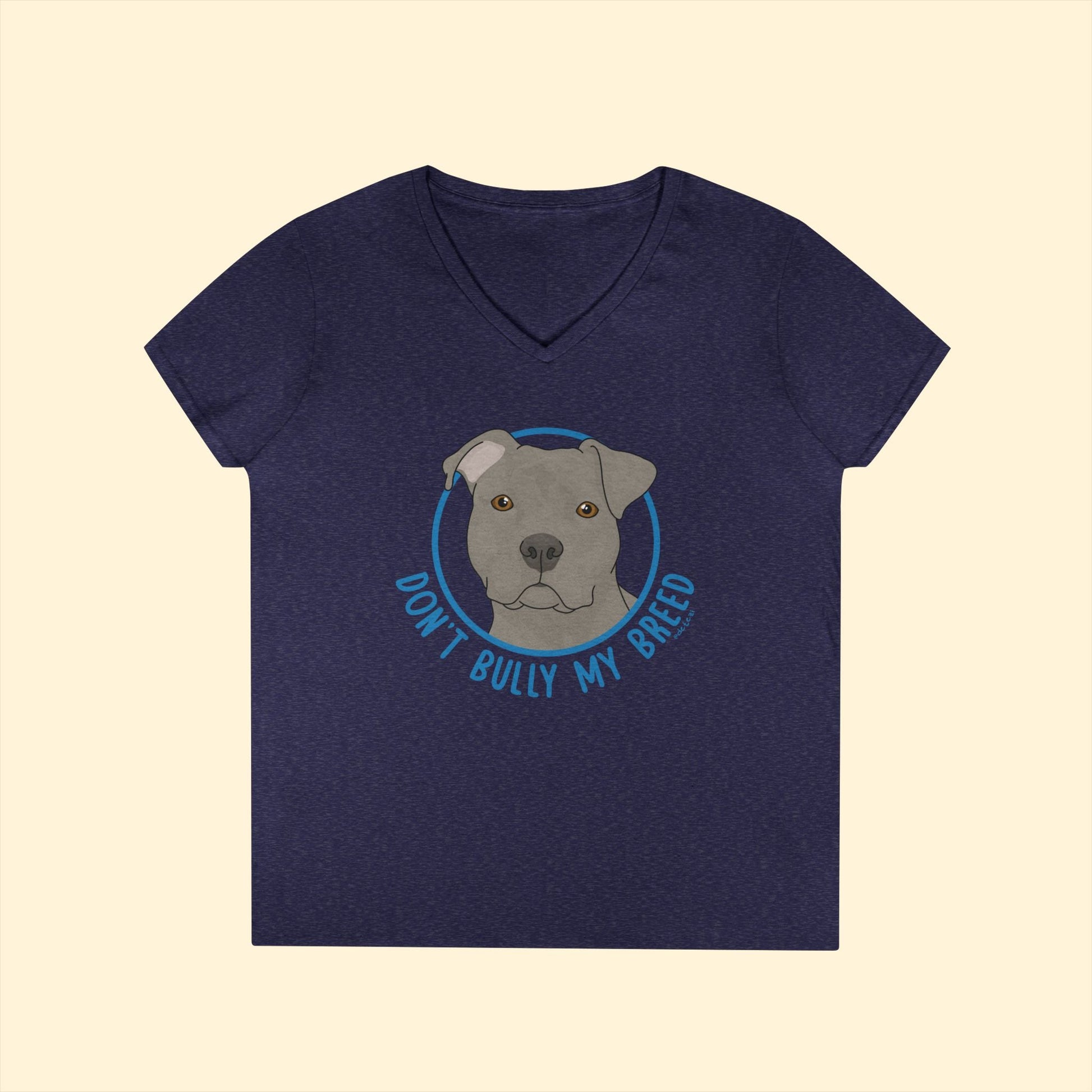 Don't Bully My Breed | Floppy Ears | Ladies' V - Neck T-Shirt - Detezi Designs - 21358980028775770030
