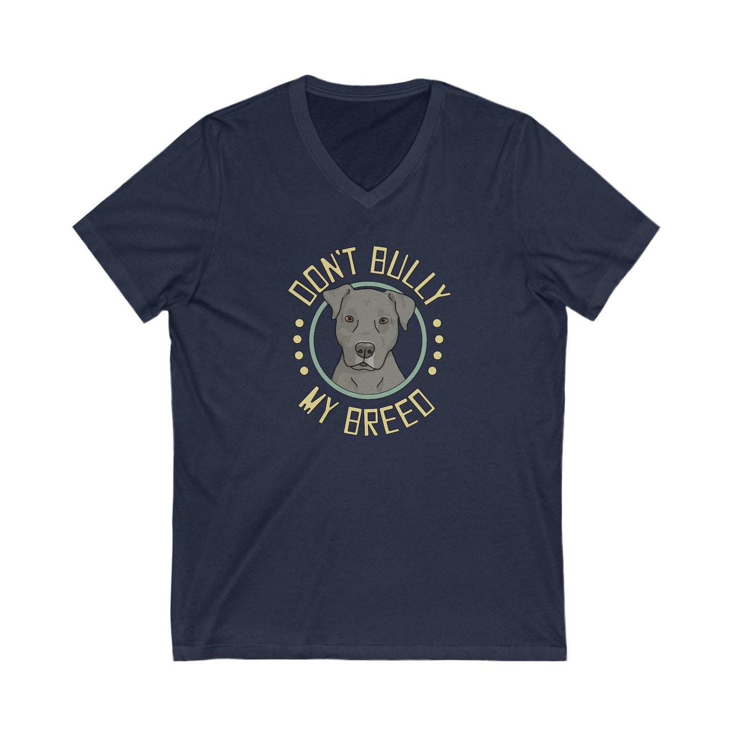 Don't Bully My Breed | Floppy Ears | Unisex V - Neck Tee - Detezi Designs - 14522800758785820268