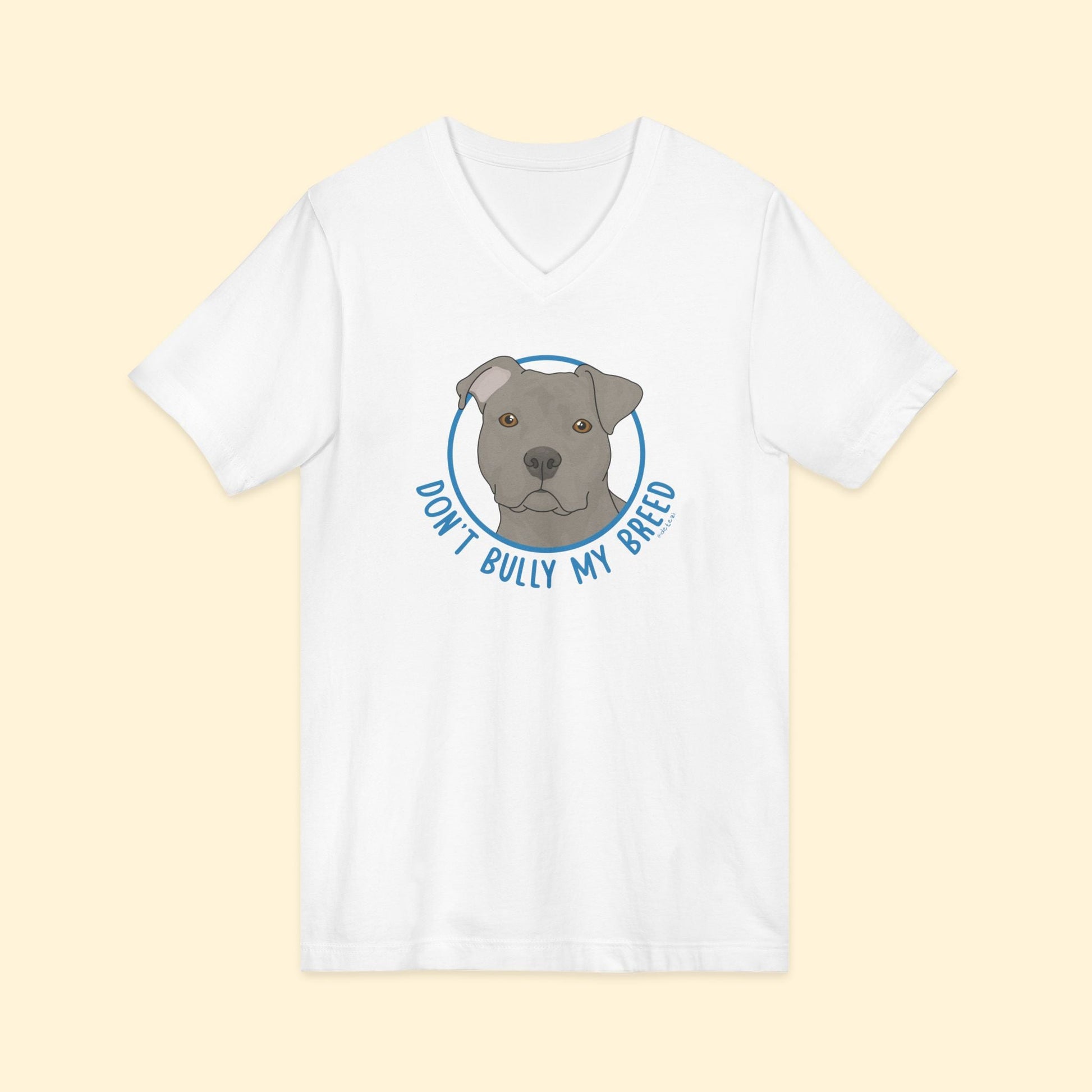 Don't Bully My Breed | Floppy Ears | Unisex V - Neck Tee - Detezi Designs - 26842288507324081193