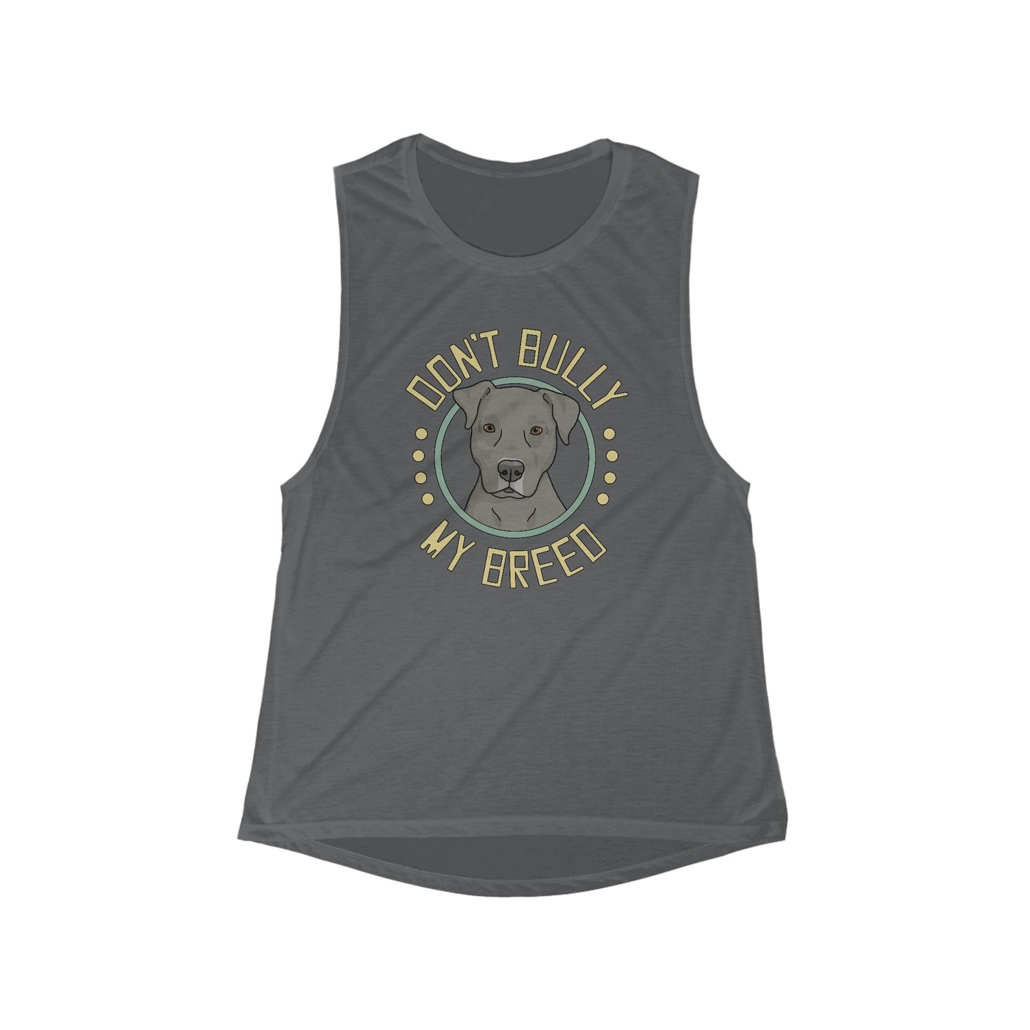 Don't Bully My Breed | Floppy Ears | Women's Flowy Scoop Muscle Tank - Detezi Designs-16240424461175382223