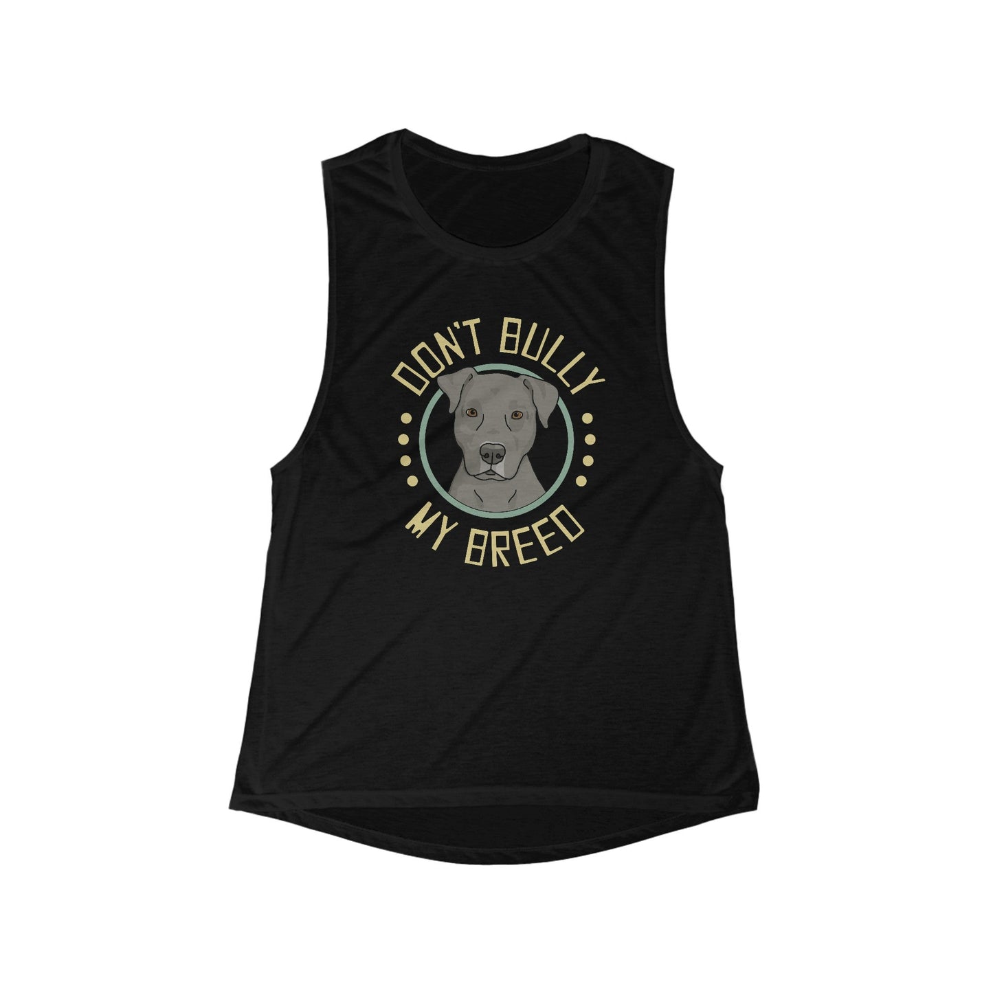 Don't Bully My Breed | Floppy Ears | Women's Flowy Scoop Muscle Tank - Detezi Designs-29679637978283728794