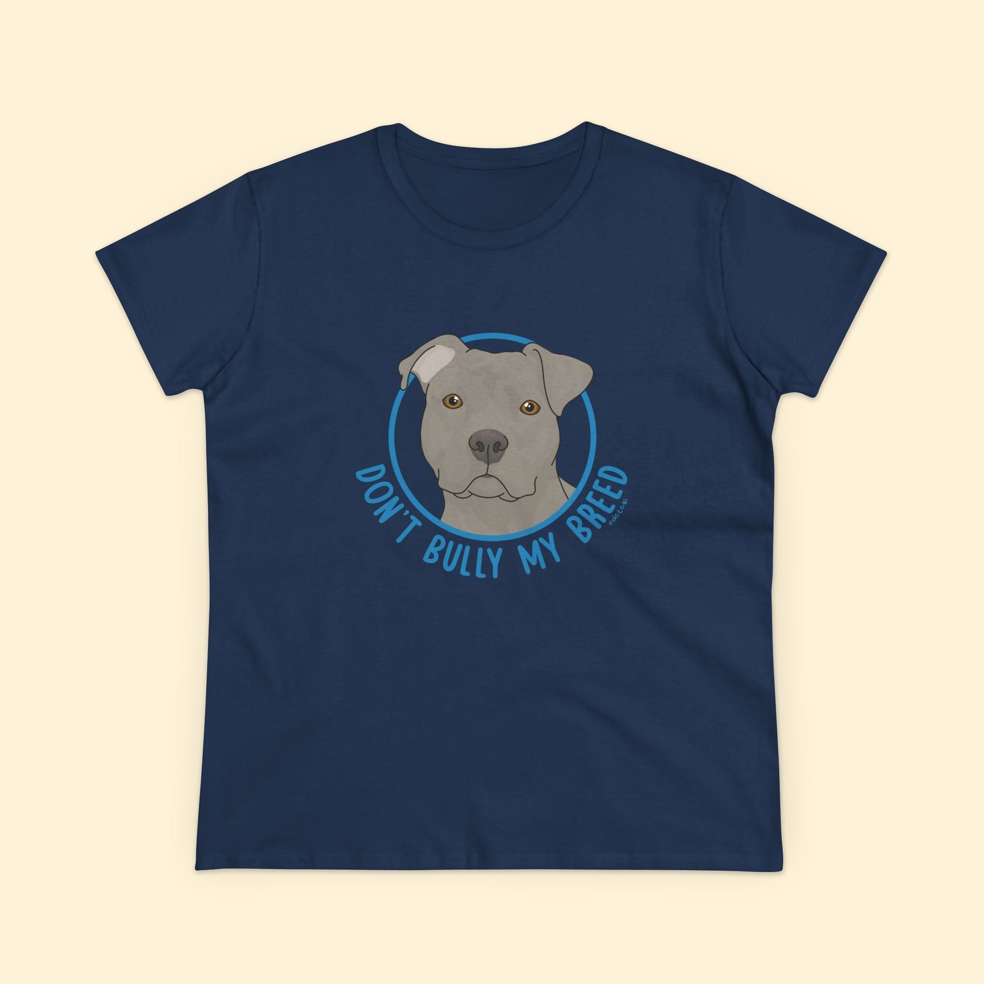 Don't Bully My Breed | Floppy Ears | Women's Midweight Cotton Tee - Detezi Designs - 20276028080708837207