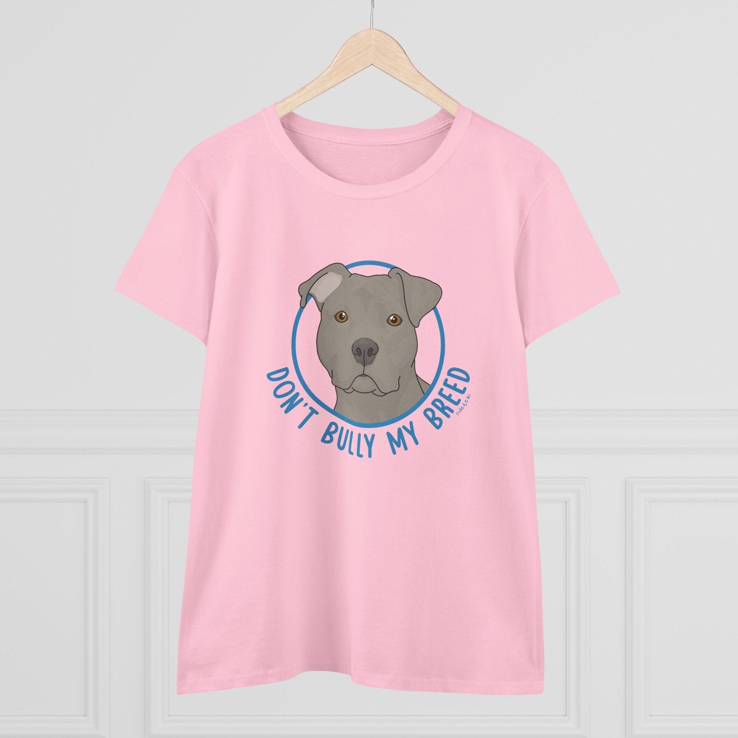 Don't Bully My Breed | Floppy Ears | Women's Midweight Cotton Tee - Detezi Designs - 20298448731796346280