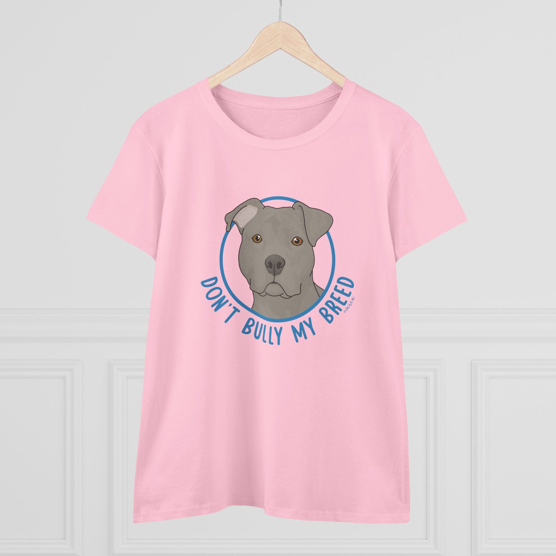 Don't Bully My Breed | Floppy Ears | Women's Midweight Cotton Tee - Detezi Designs - 20298448731796346280
